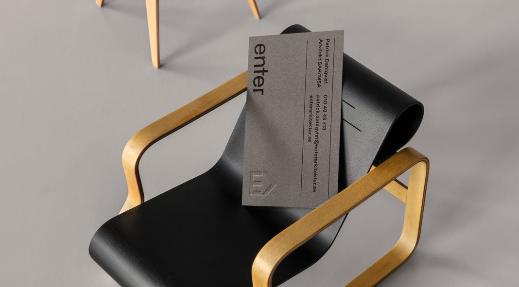 Graphic design, branding, and web design by Lundgren + Lindqvist for Enter Arkitektur, a Swedish architectural practice.