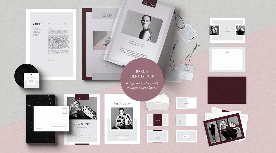 Grete branding templates bundle for Adobe InDesign.