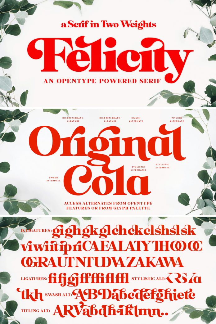 Felicity serif font from Fenotype.
