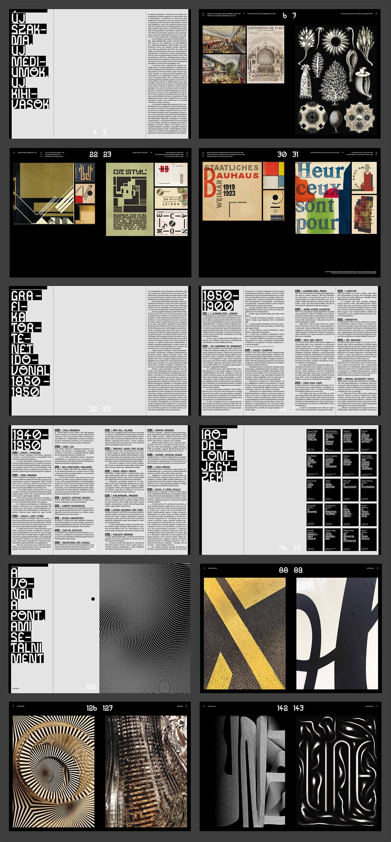 Graphic Design Timeline with design and text by Dora Balla.