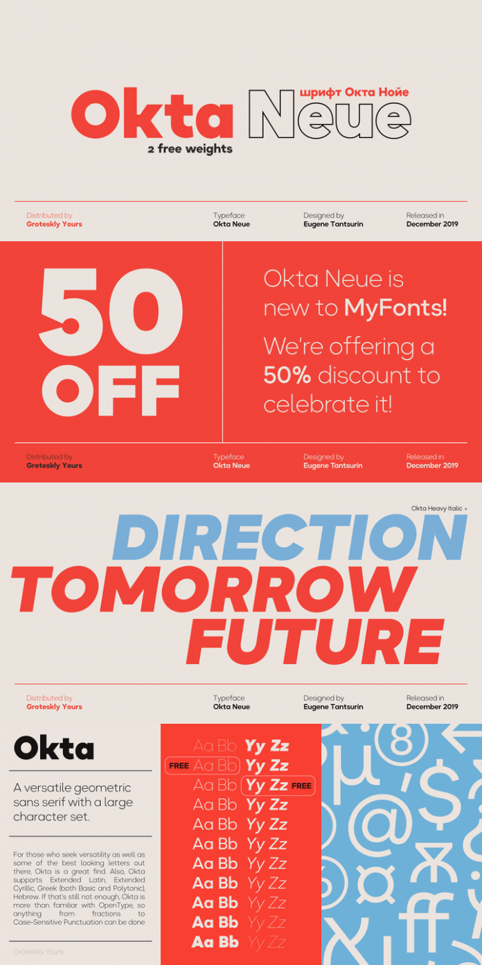 Okta Neue font family by Groteskly Yours.