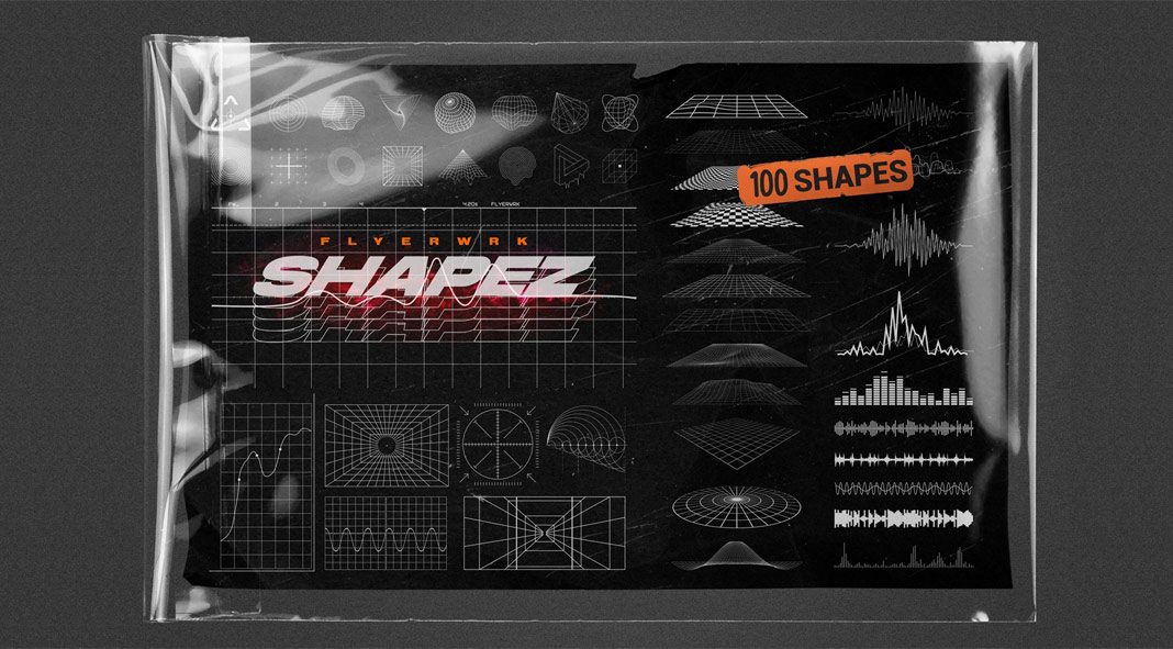 100 Retro-Futuristic Graphic Shapes
