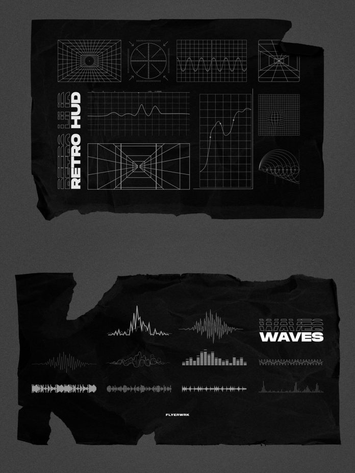 100 retro-futuristic graphics.