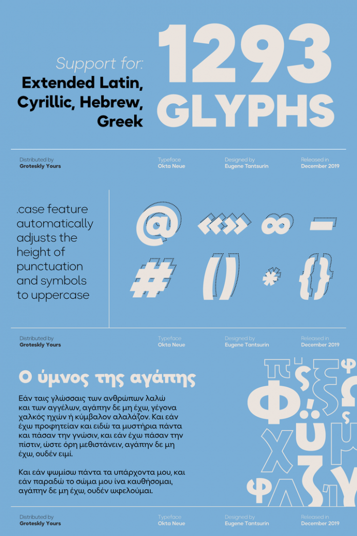 Okta Neue font family by Groteskly Yours.
