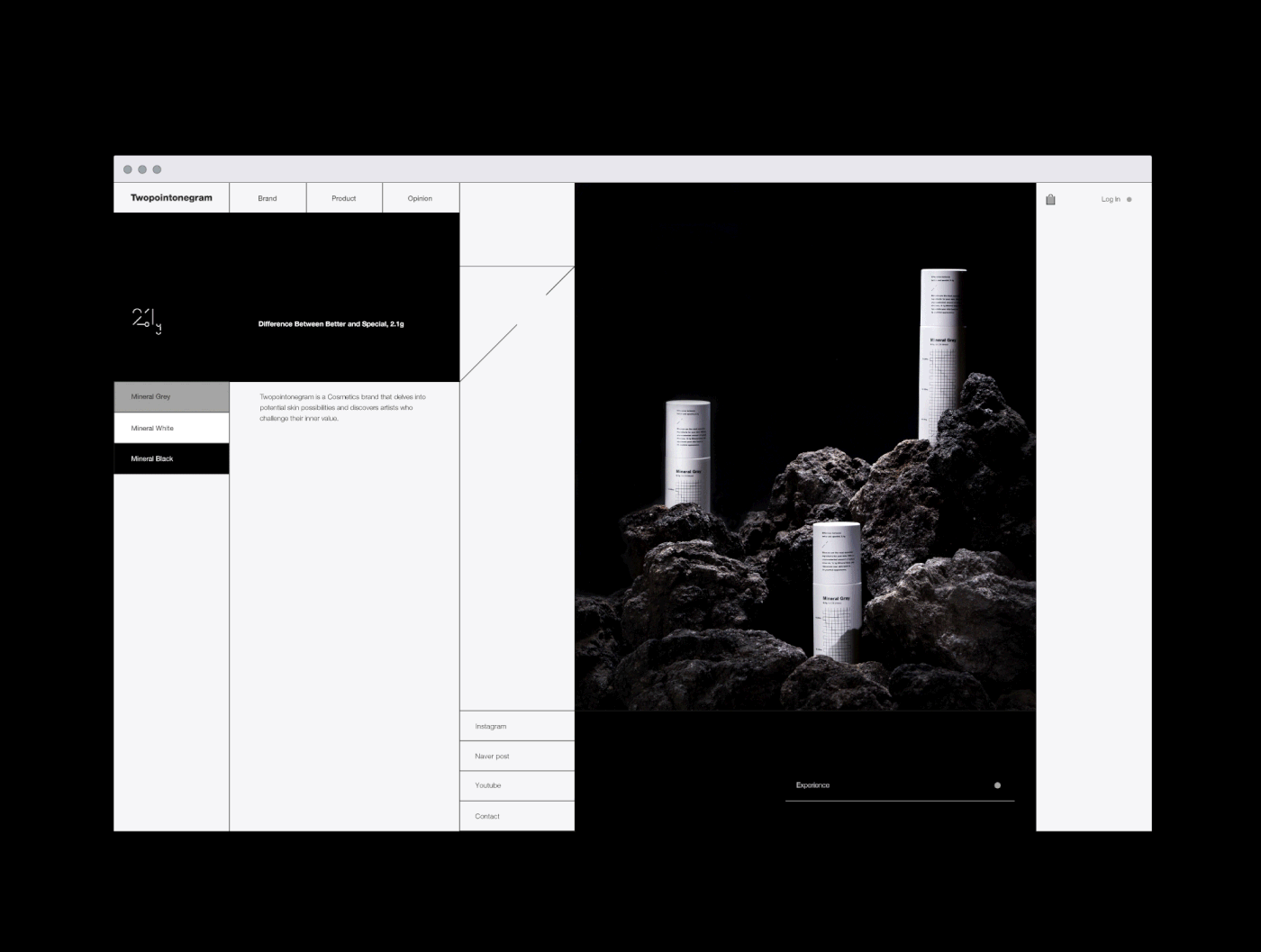 Graphic design and branding by Dooooo for a cosmetics brand named 2.1g.