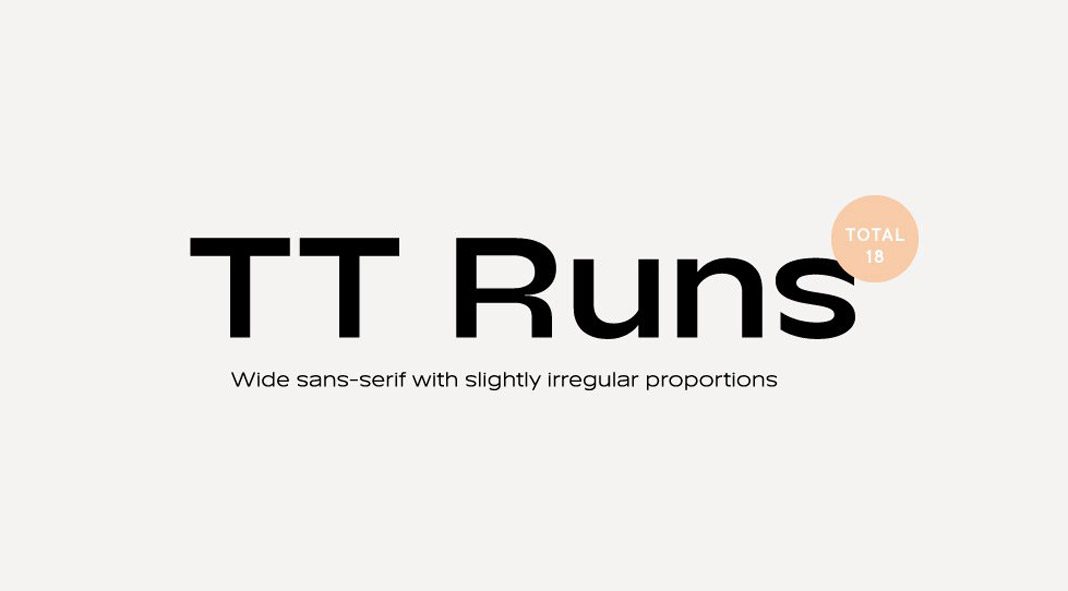 TT Runs font family from foundry TypeType. TT Runs font family from foundry TypeType.
