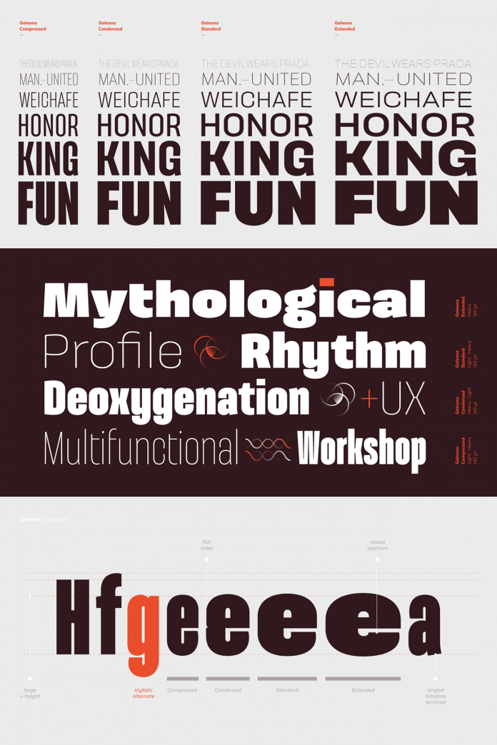 Galeana font family from Latinotype.