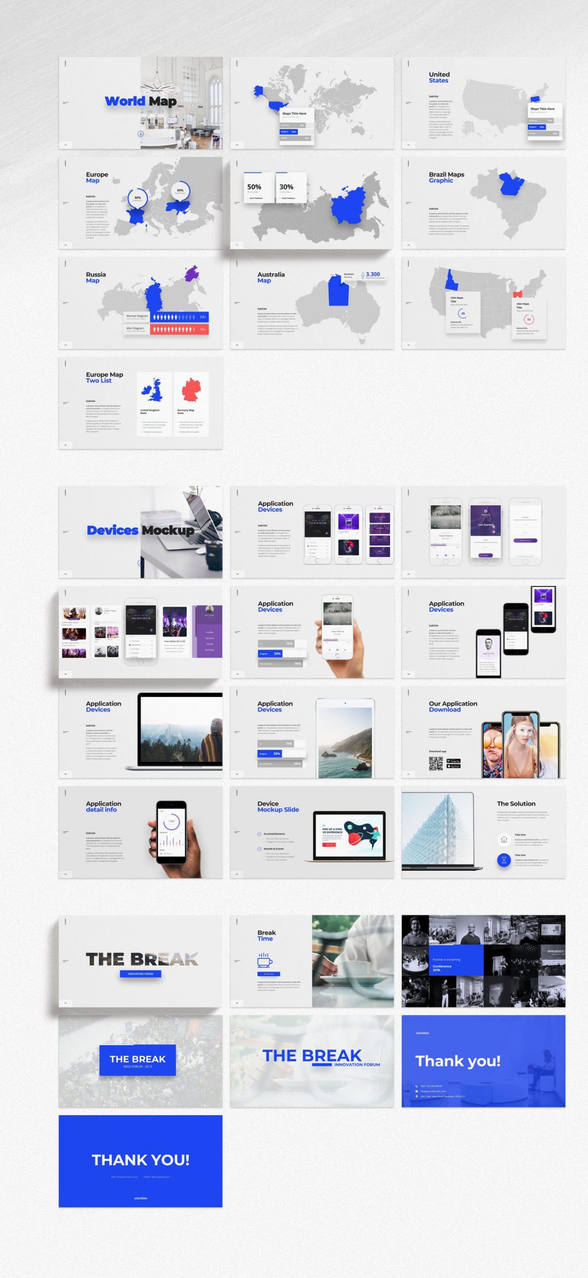 Voodoo Presentation Templates for Powerpoint, Keynote, and Google Slides.