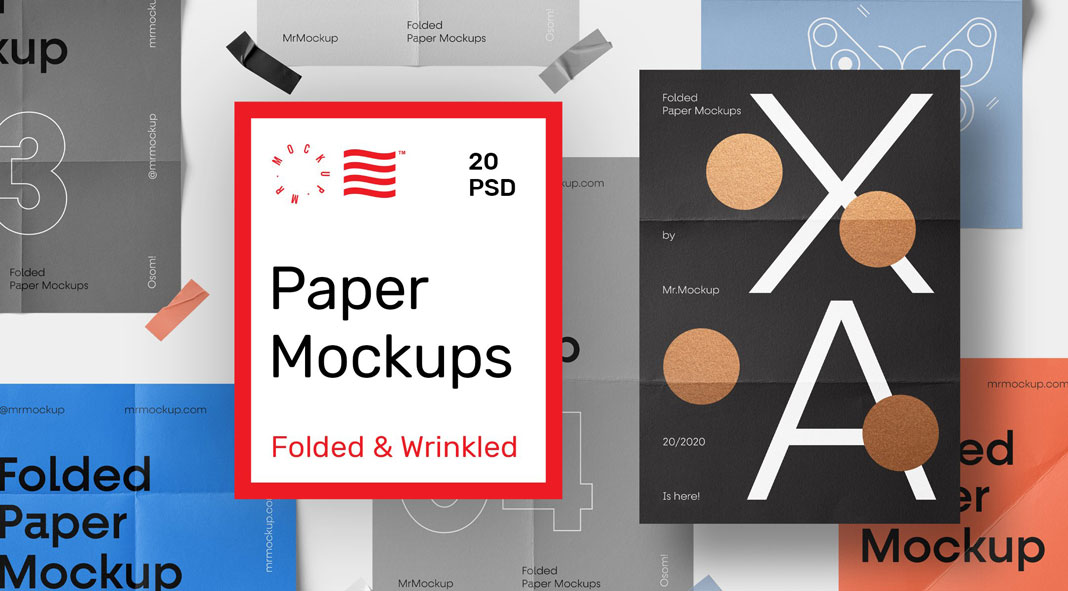 Folded Paper Mockups Folded Paper Mockups