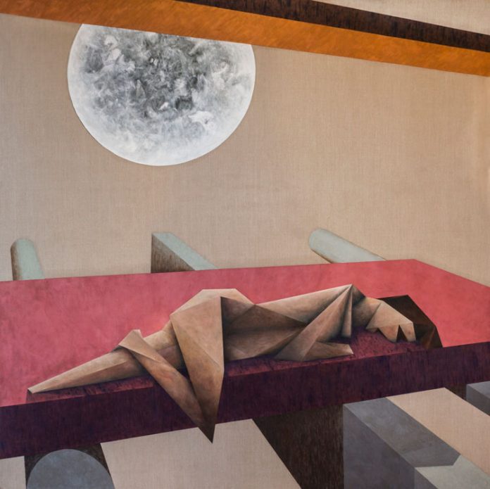 Objects of Desire (After Laurence Weiner), 2016, oil on linen, 196 x 196cm