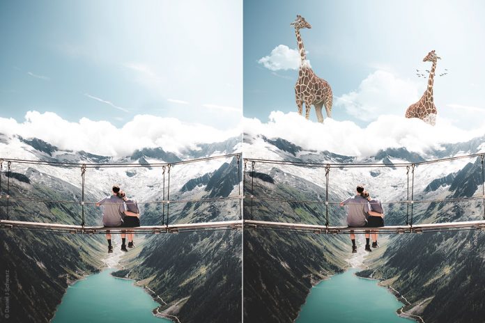AI Augmented Sky (before & after)