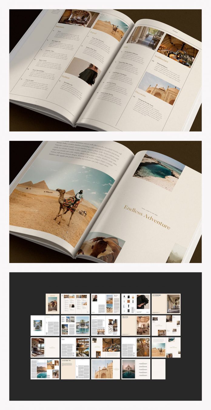 AURORA Lifestyle Magazine Template for Adobe InDesign.