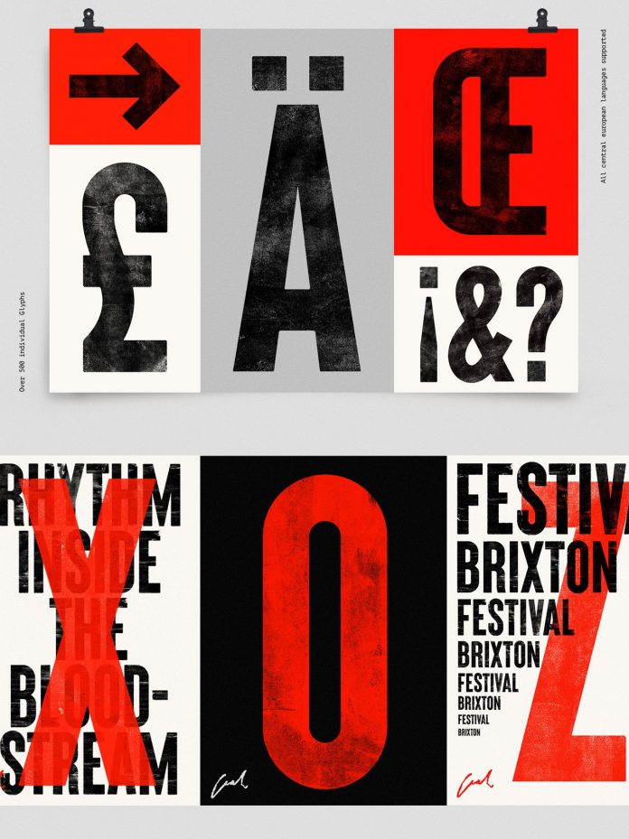 Brixton SVG typeface, a hand-printed font family by Ellen Luff.