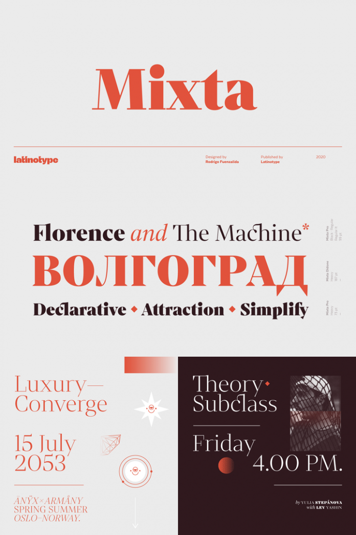 Mixta font family from Latinotype.