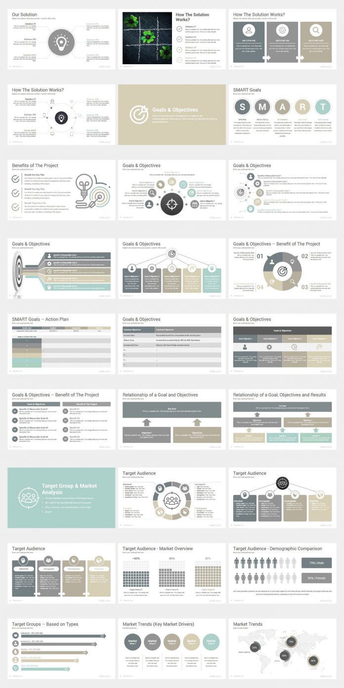 Project proposal Powerpoint template by SlideSalad.