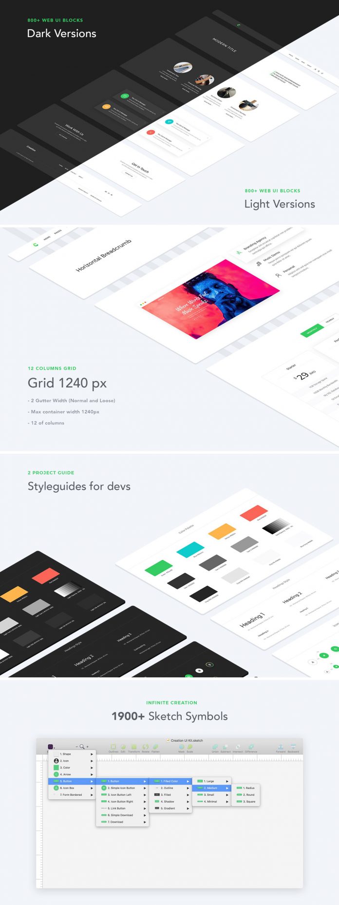Web UI Creation Kit 1700+ blocks, 250+ pages.
