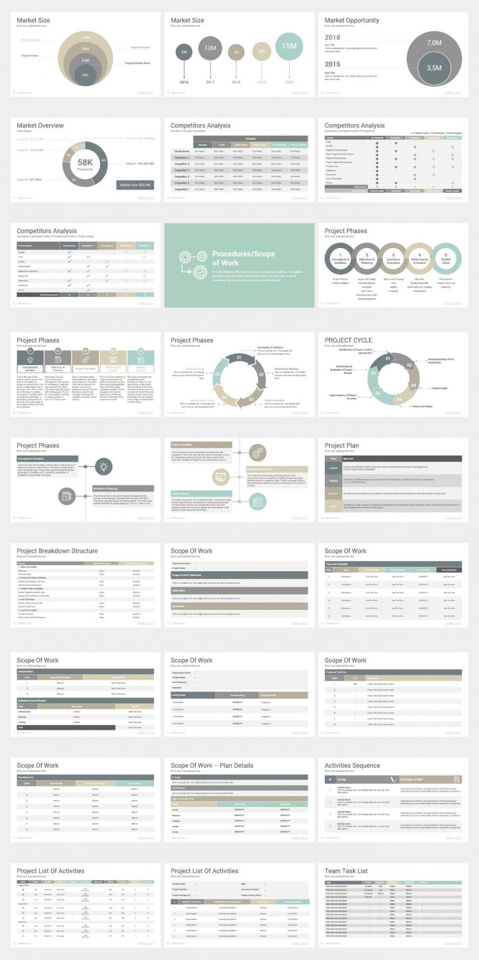 Project proposal Powerpoint template by SlideSalad.