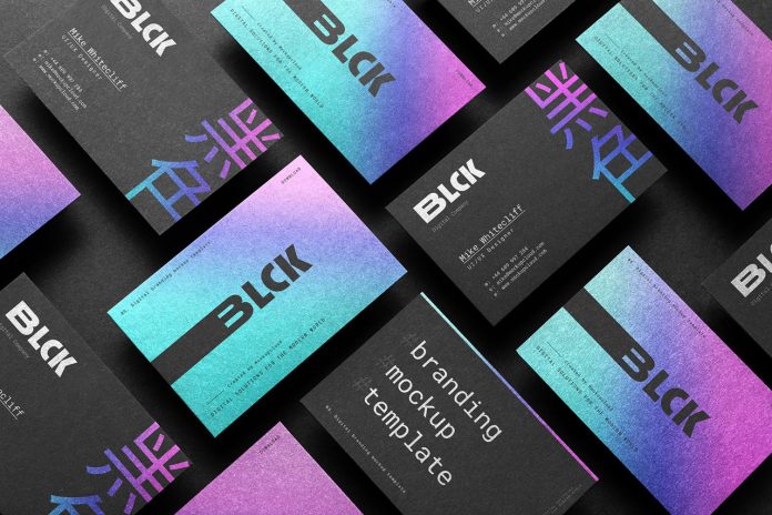 Black stationery branding mockup from Mockup Cloud.