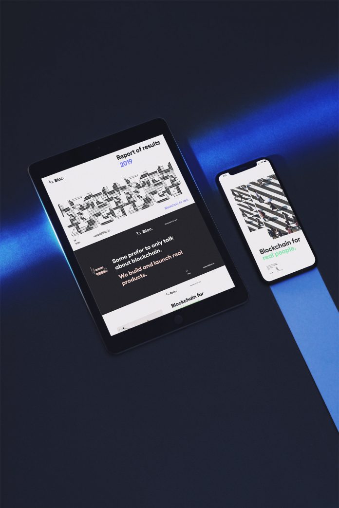Branding case study by Futura for BLOC, a blockchain studio that designs and develops digital infrastructures.