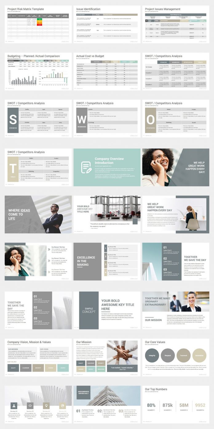 Project proposal Powerpoint template by SlideSalad.