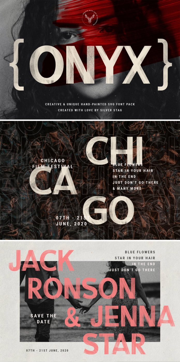 ONIX, a hand-painted SVG font pack by SilverStag.