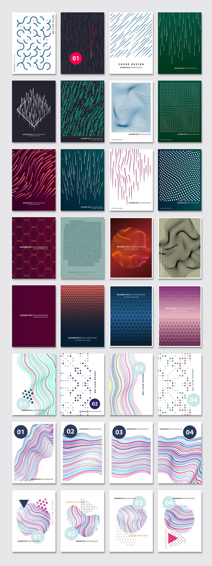 Abstract geometric vector graphic design templates by Archiwiz.