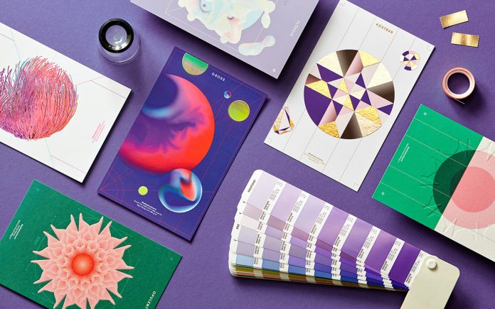 Mediadruckwerk sample box by interdisciplinary graphic design studio EIGA.