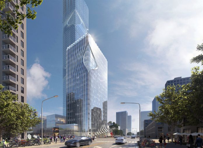 New Pingshan Eye in Shenzhen, China designed by architecture studio RMJM Shenzhen.