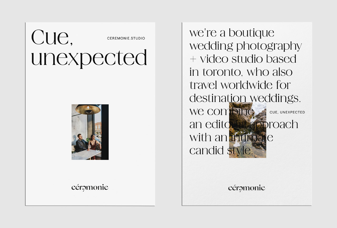 Brand identity design by fagerström for Cérémonie, a Toronto-based wedding photography studio.