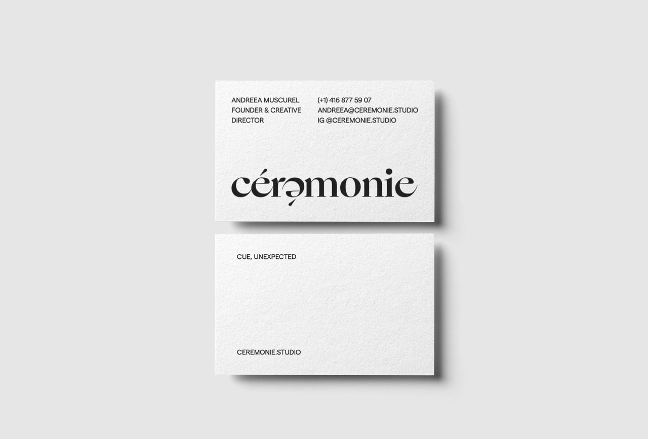 Brand identity design by fagerström for Cérémonie, a Toronto-based wedding photography studio.