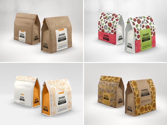 Two paper bags with clip seals.
