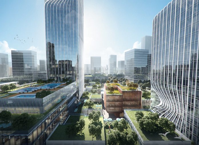 New Pingshan Eye in Shenzhen, China designed by architecture studio RMJM Shenzhen.