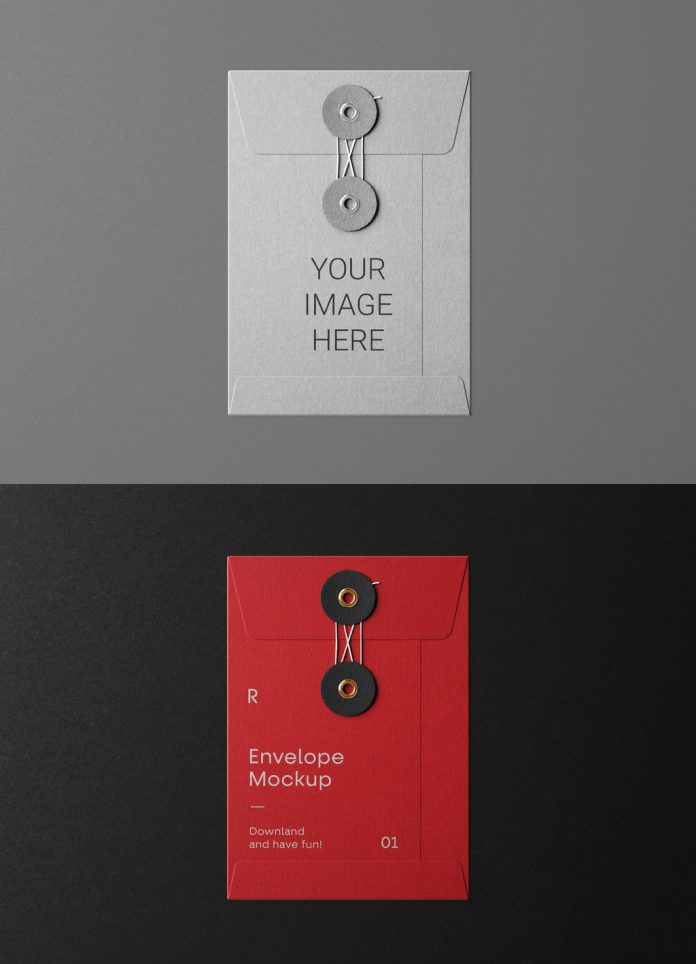 Small string envelope Photoshop mockup.