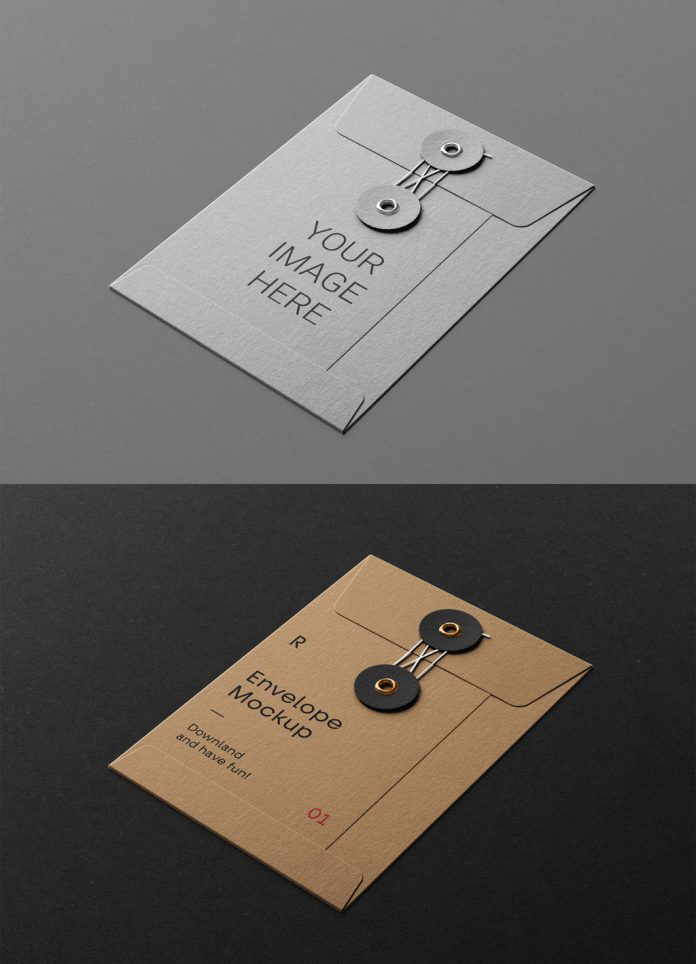 Small string envelope mockup for Adobe Photoshop.