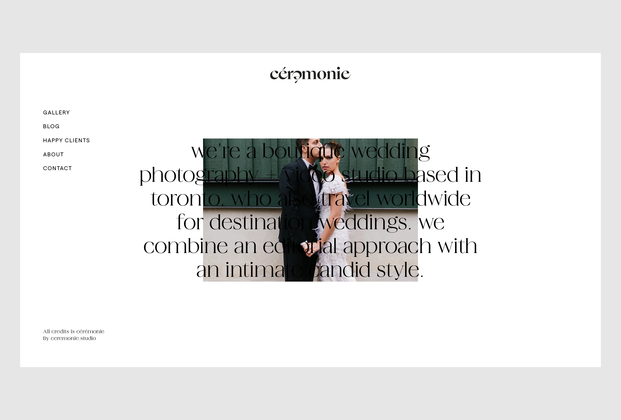 Brand identity design by fagerström for Cérémonie, a Toronto-based wedding photography studio.
