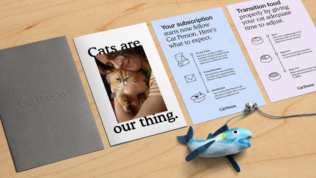 Cat Person unboxing experience by graphic design and branding studio SLATE.