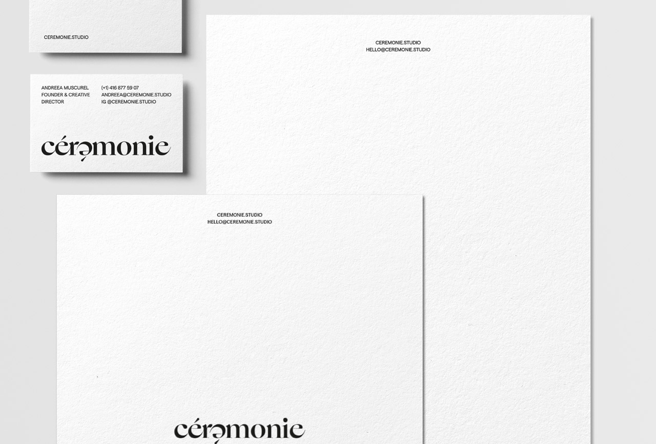 Brand identity design by fagerström for Cérémonie, a Toronto-based wedding photography studio.