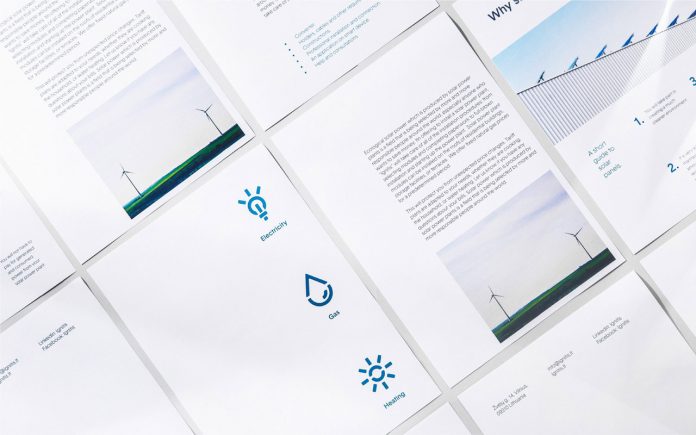 Communication design, branding, and stationery design by Andstudio for Ignitis.