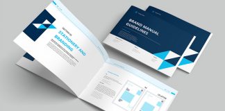 A professional brand manual guidelines template for Adobe InDesign.