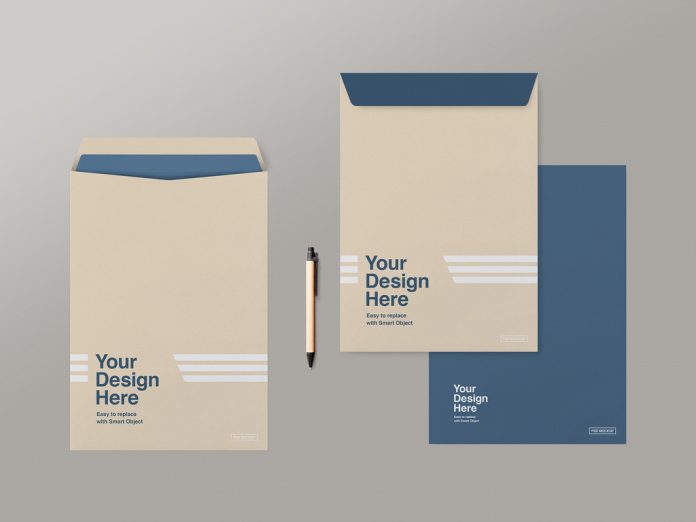 C4 envelopes mockup for Adobe Photoshop.