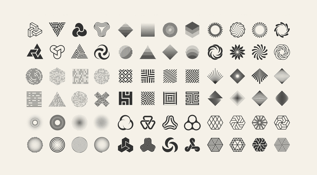 Geometric signs, an almost infinite collection of vector shapes for your graphic design projects. Geometric signs, an almost infinite collection of vector shapes for your graphic design projects.