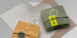 Paper packaging design mockups for Adobe Photoshop.
