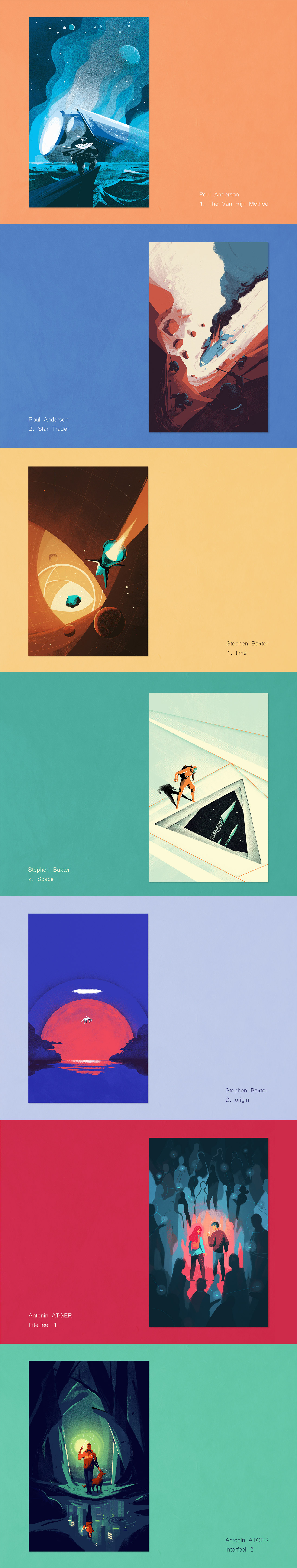 SCI-FI book cover illustrations by Leonard Dupond.