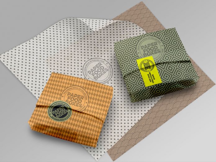 Sandwich paper wrapper mockup.