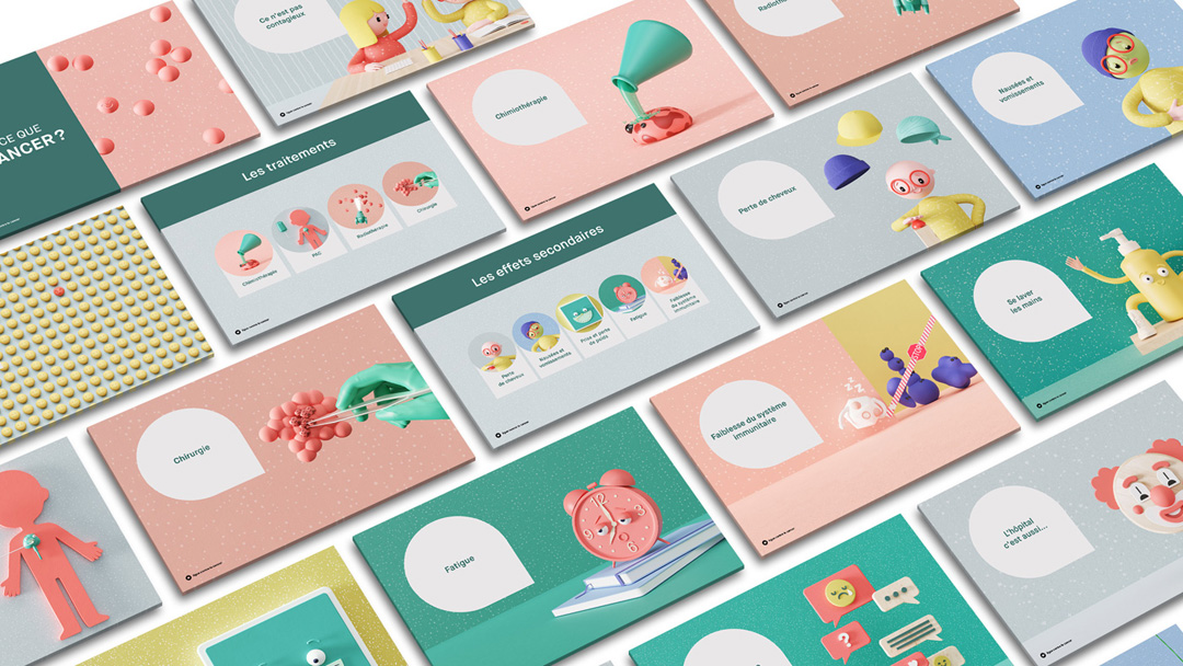Children's communication design by Get it Studio for Swiss Cancer Associations.