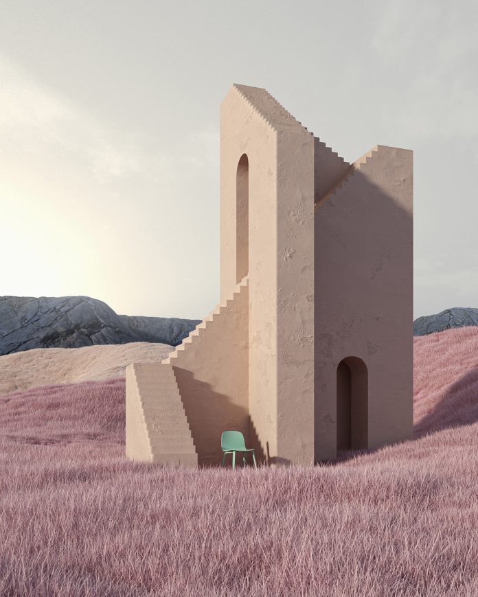 'Stairs' is an Escher-inspired series of architectural 3D renderings by Murat Yıldırım.
