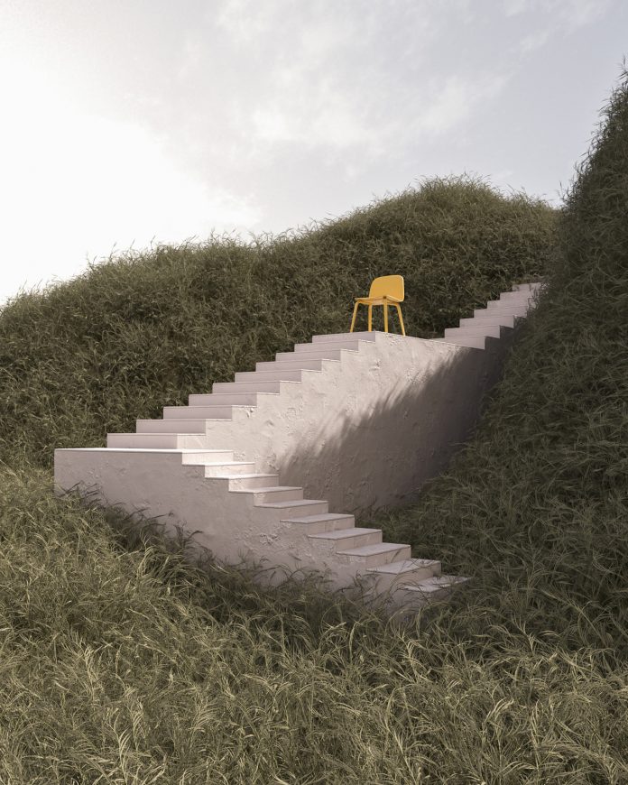'Stairs' is an Escher-inspired series of architectural 3D renderings by Murat Yıldırım.