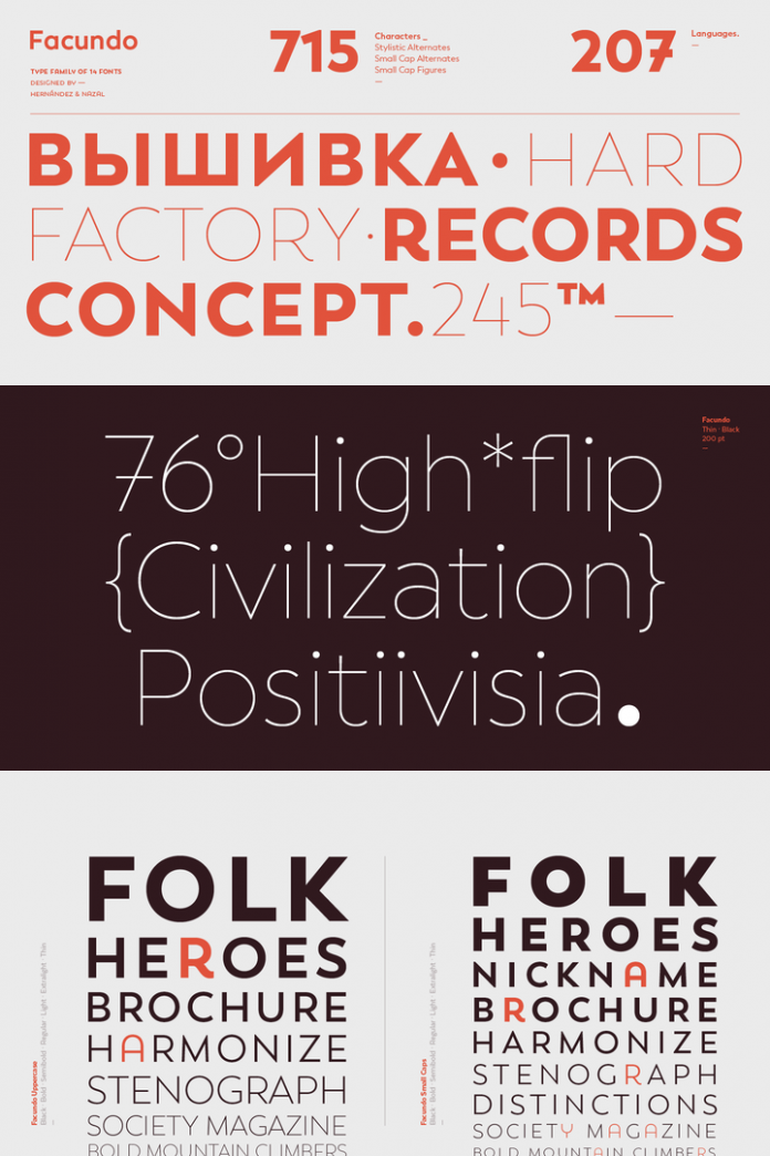 Facundo font family by Latinotype.
