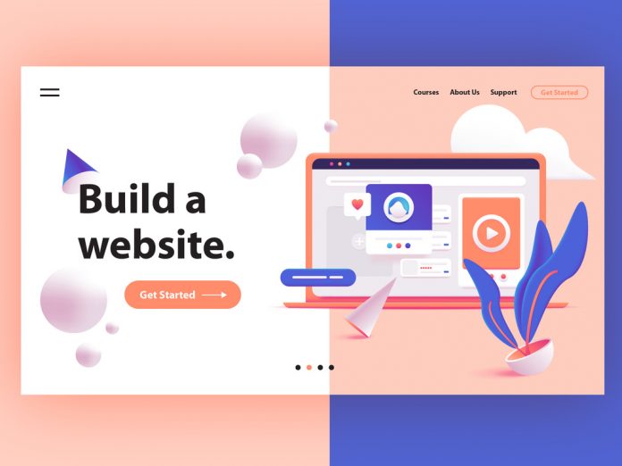 Website Hero Header Layout with 3D Illustration