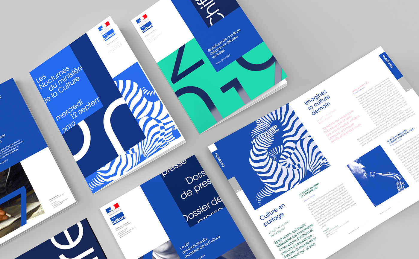 Visual identity design by Graphéine for French Ministry of Culture.